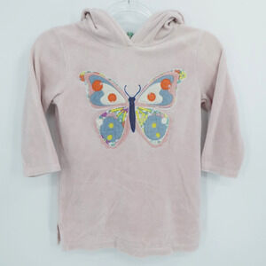 Mini Boden Dress Girls 5-6Y Pink Terry Towelling‎ Swim Cover Up Butterfly Hooded